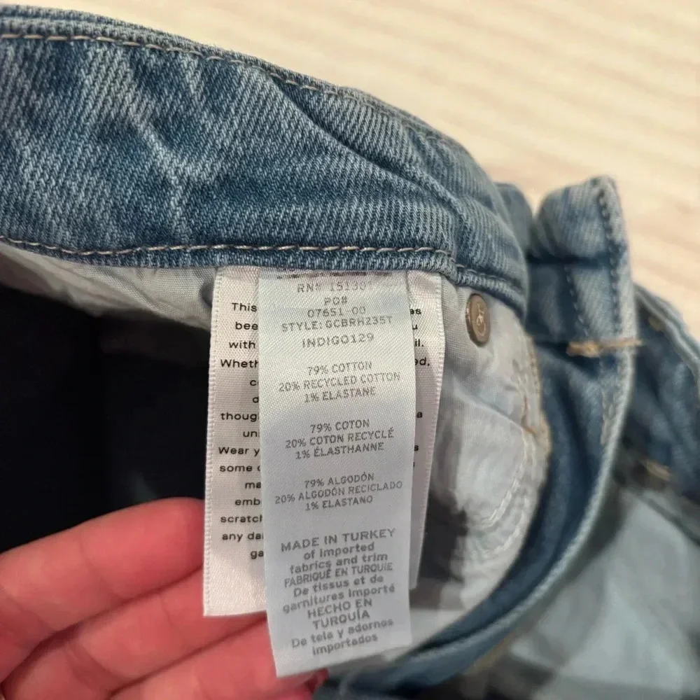 Good American Womens Denim High Rise Jeans Bootcut Distressed Size 8/29 RN151301